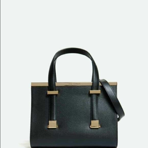 TED BAKER BLACK TOTE LEATHER BAG | 25% OFF - Picture 4 of 5